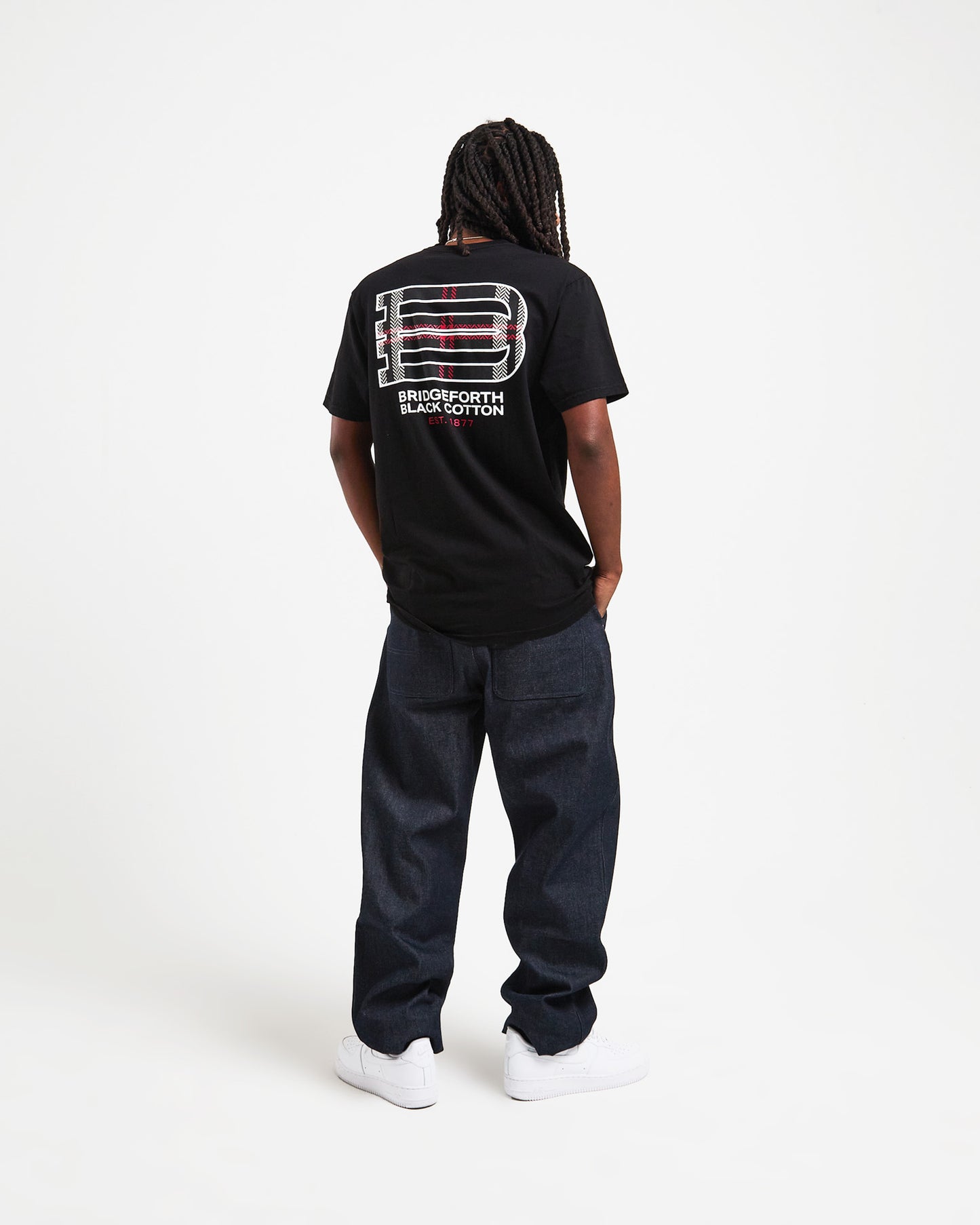 PLAID B EMBLEM SS TEE