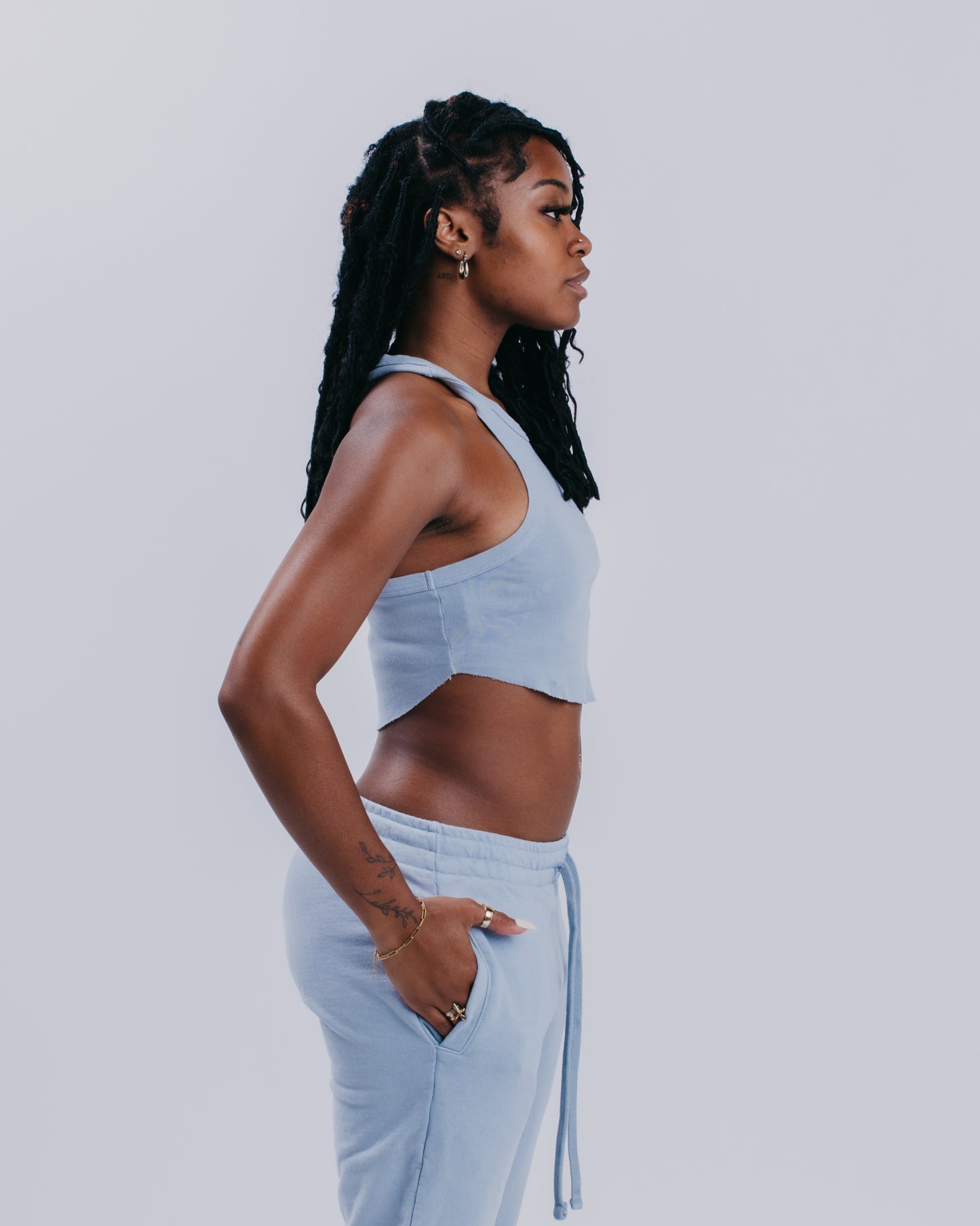 WOMENS SCALLOP TANK - MIRAGE GREY
