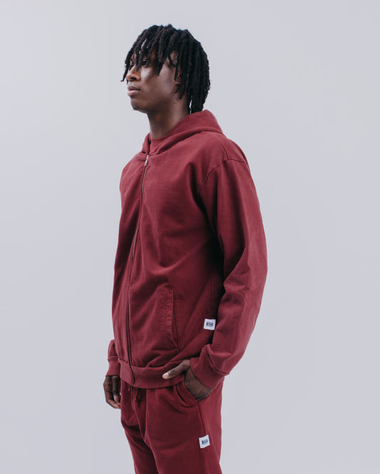 ZIP HOODIE - BURGUNDY