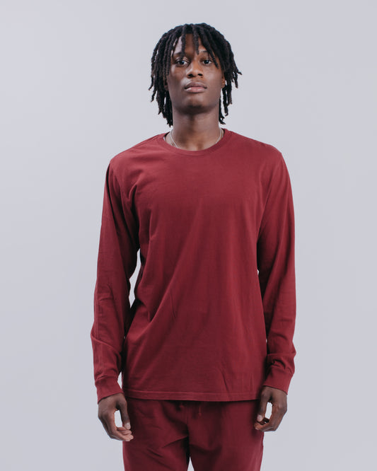 PREMIUM L/S TEE - BURGUNDY