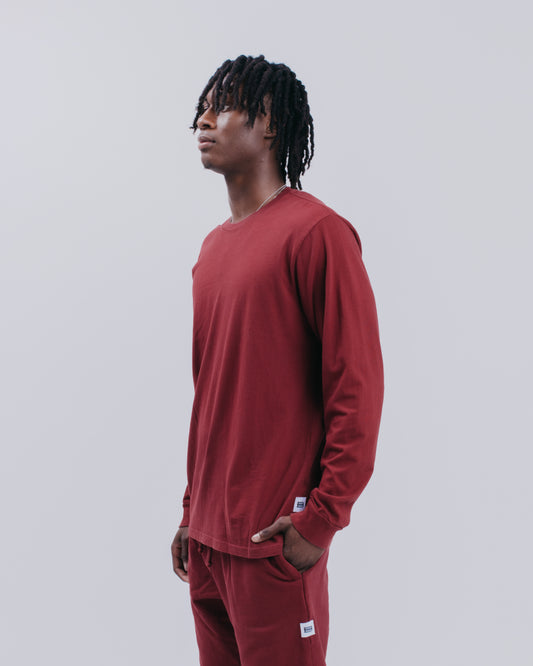 PREMIUM L/S TEE - BURGUNDY