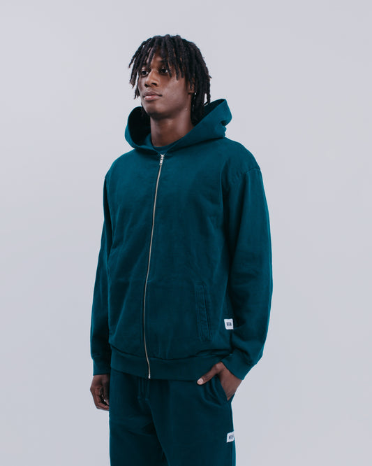 ZIP HOODIE - HUNTER GREEN