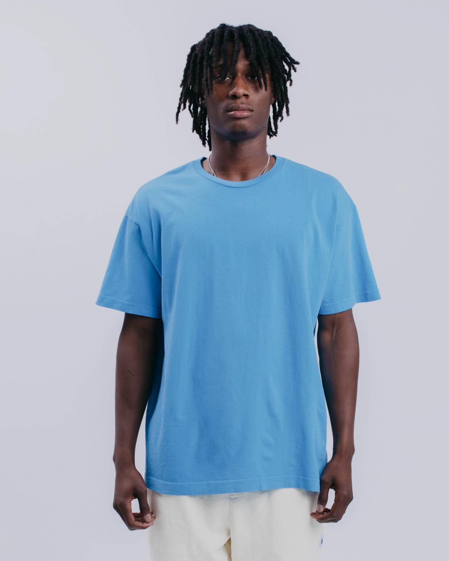 DROP SHOULDER S/S TEE - MEDIUM BLUE