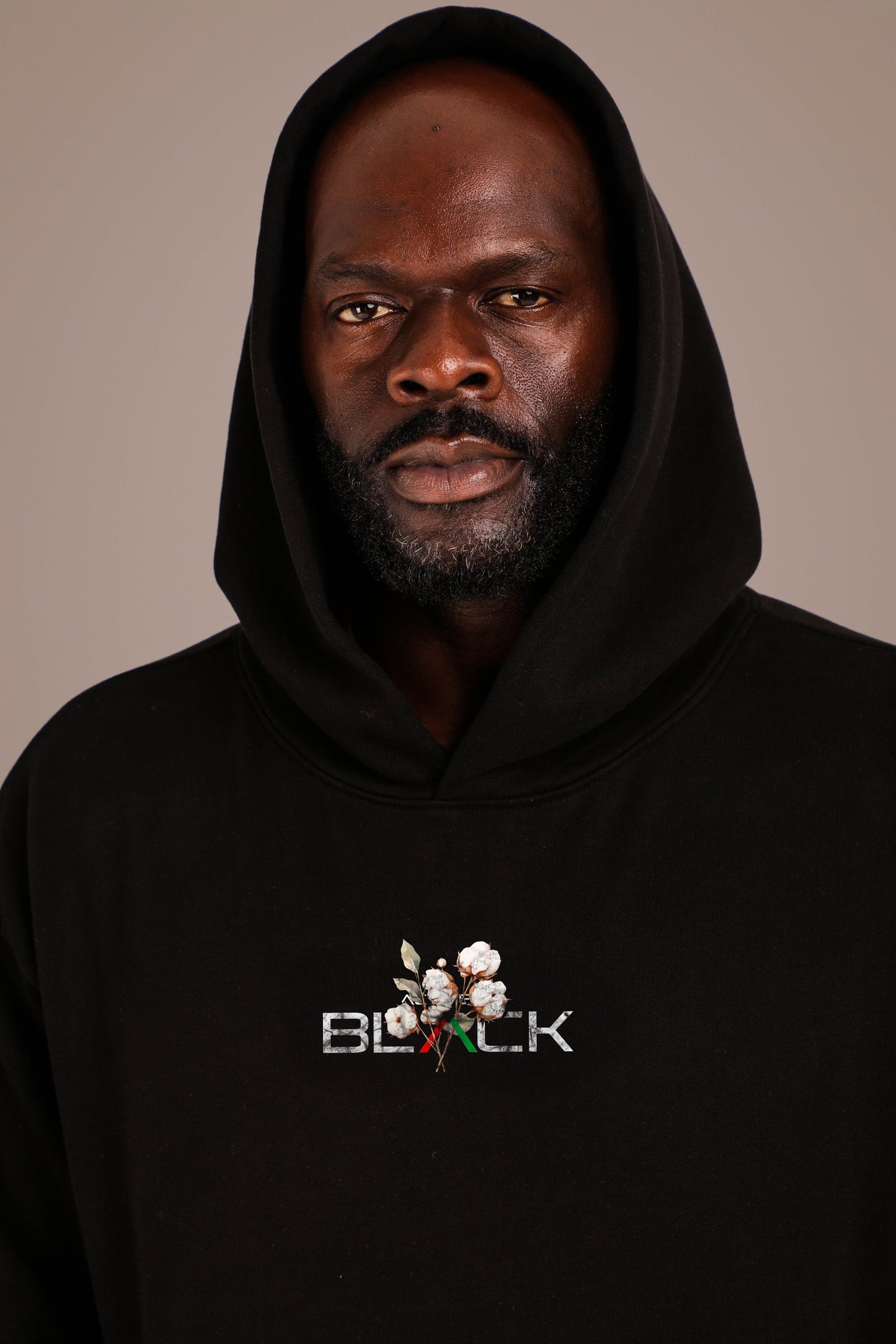 ACTIVELY BLACK COTTON MADE HOODIE
