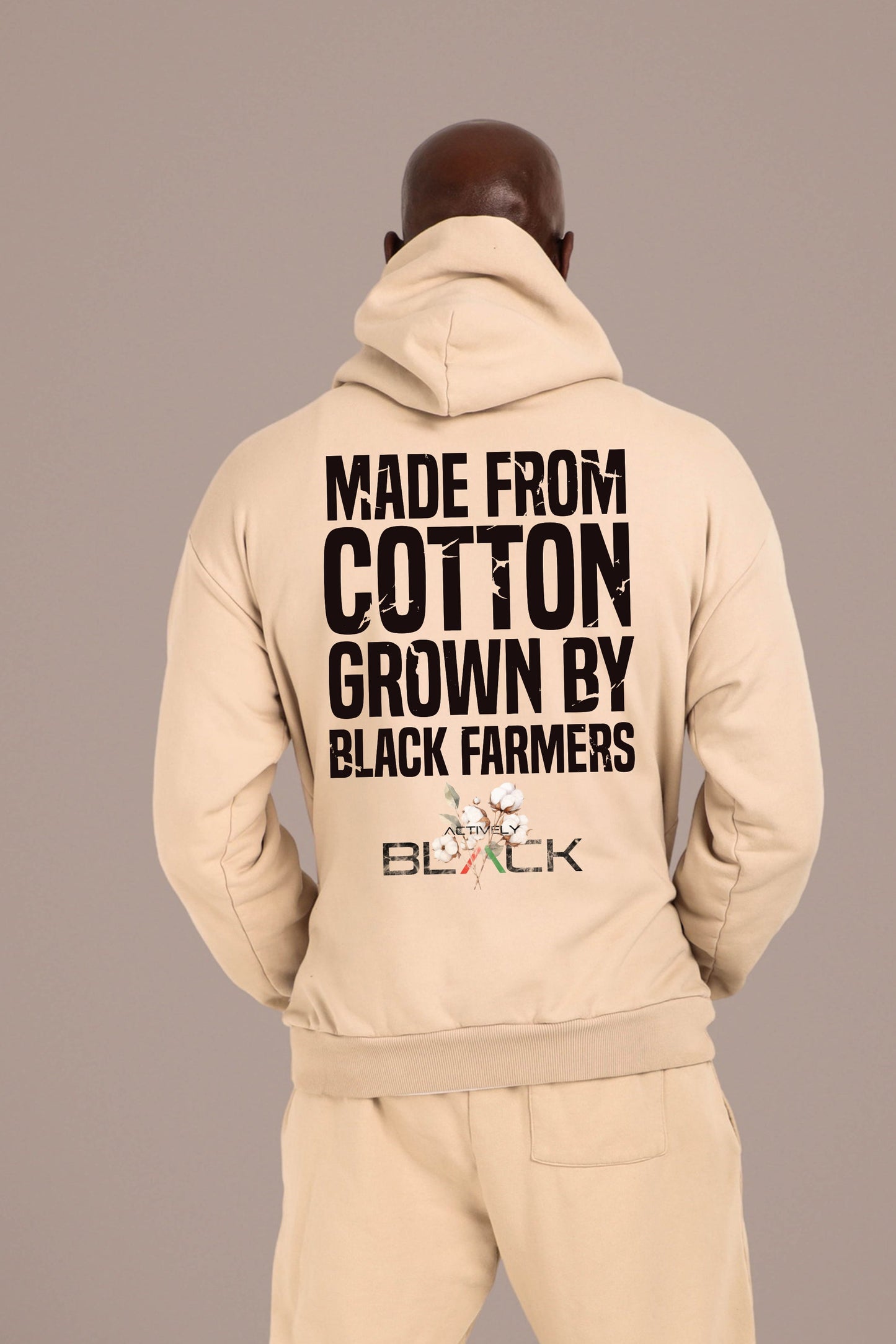 ACTIVELY BLACK COTTON MADE HOODIE