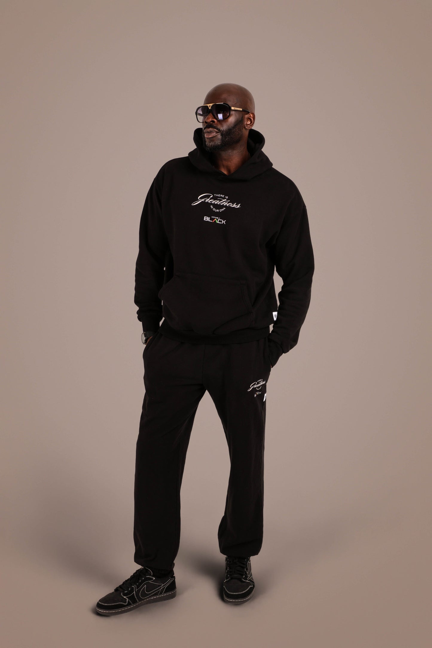 ACTIVELY BLACK COTTON GREATNESS HOODIE