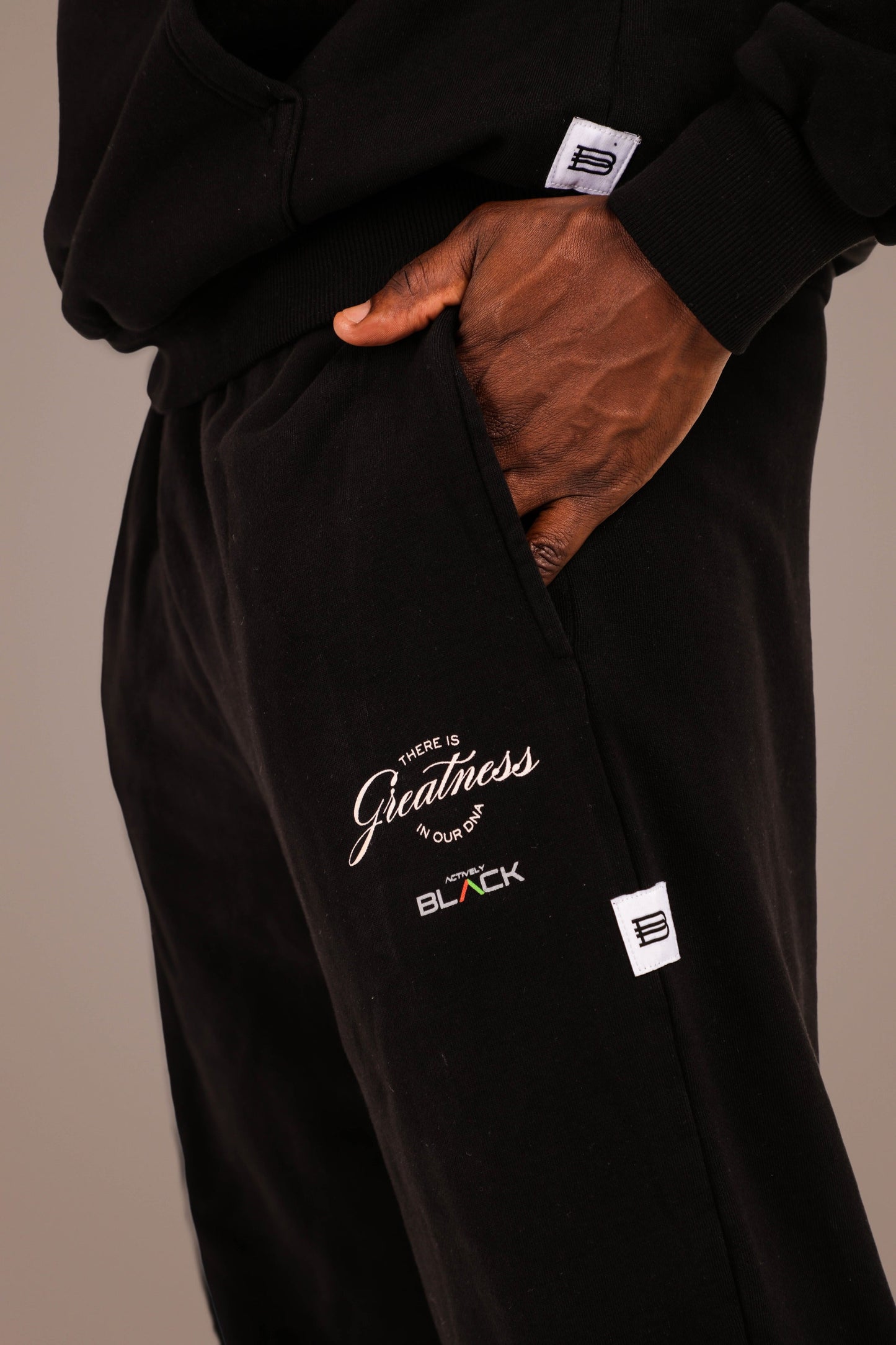ACTIVELY BLACK COTTON GREATNESS PANTS