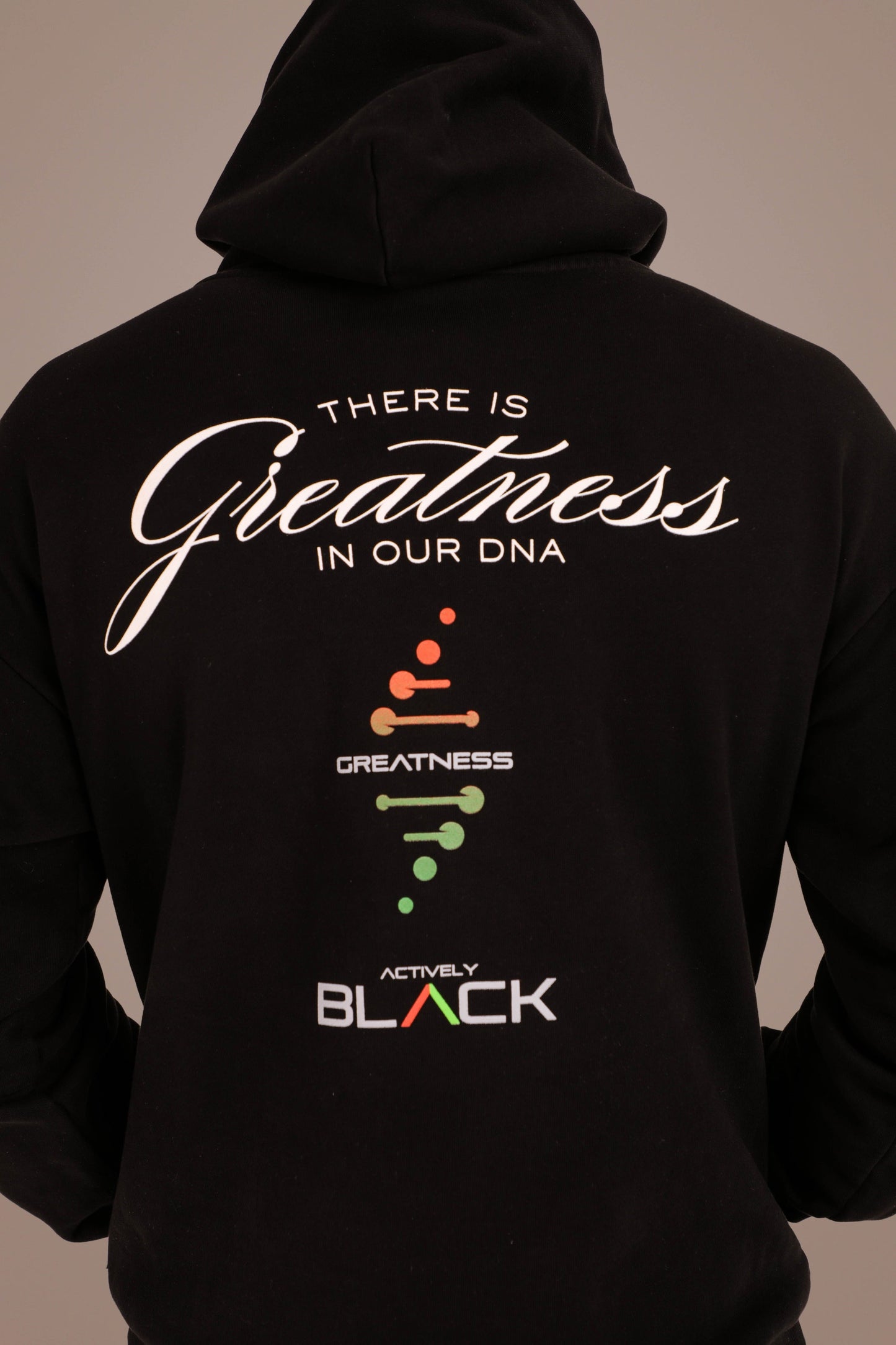 ACTIVELY BLACK COTTON GREATNESS HOODIE