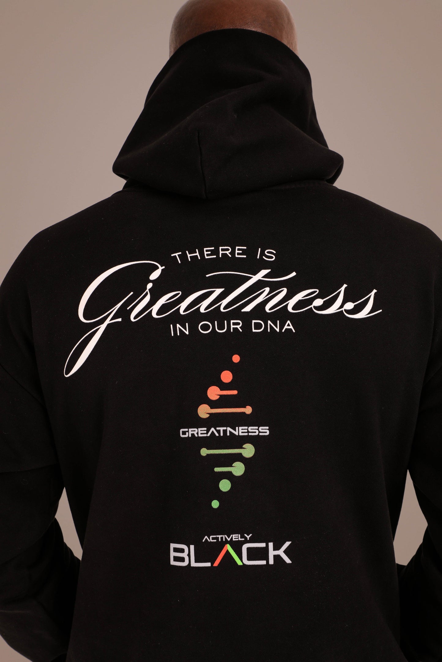 ACTIVELY BLACK COTTON GREATNESS HOODIE