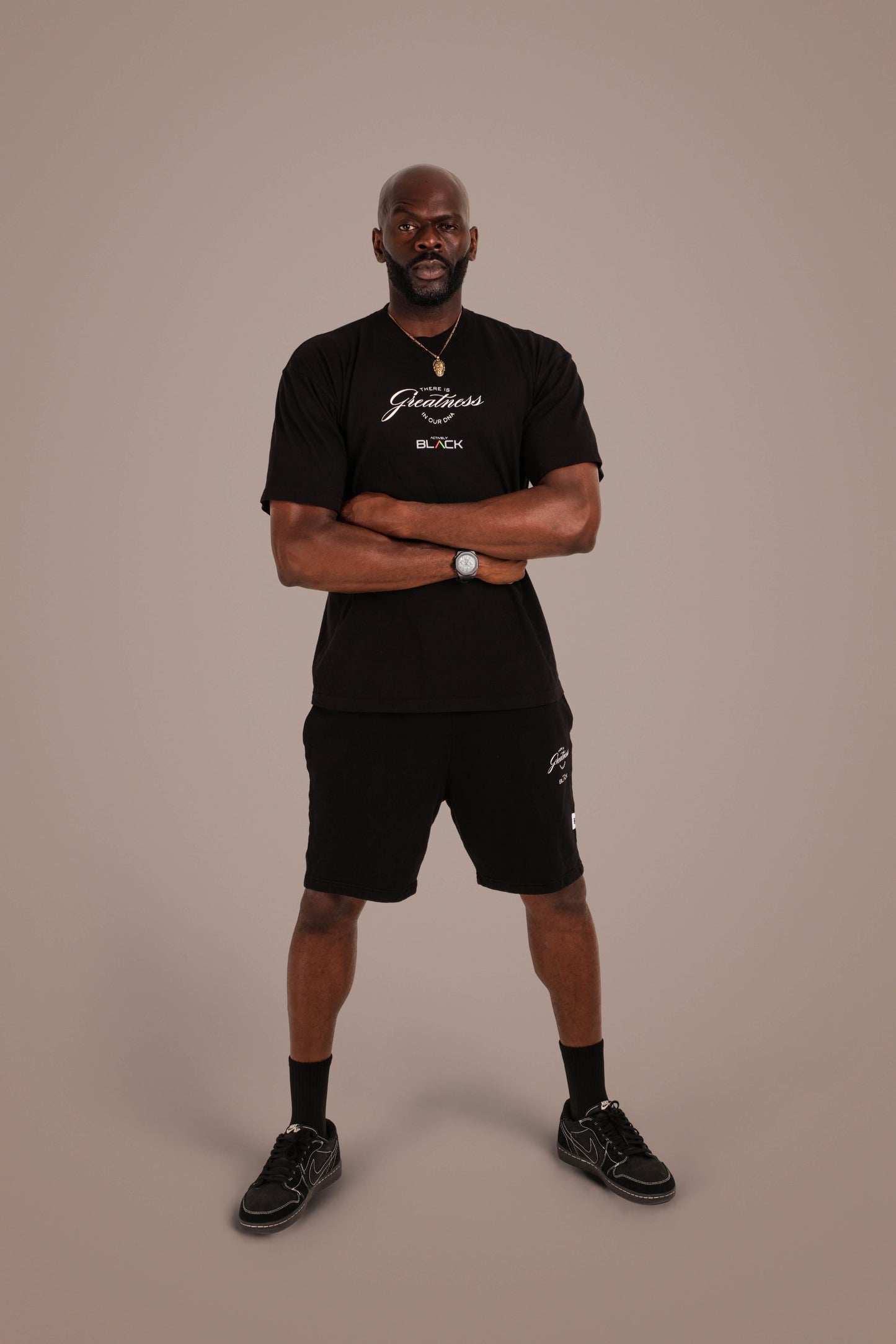 ACTIVELY BLACK COTTON GREATNESS SHORTS