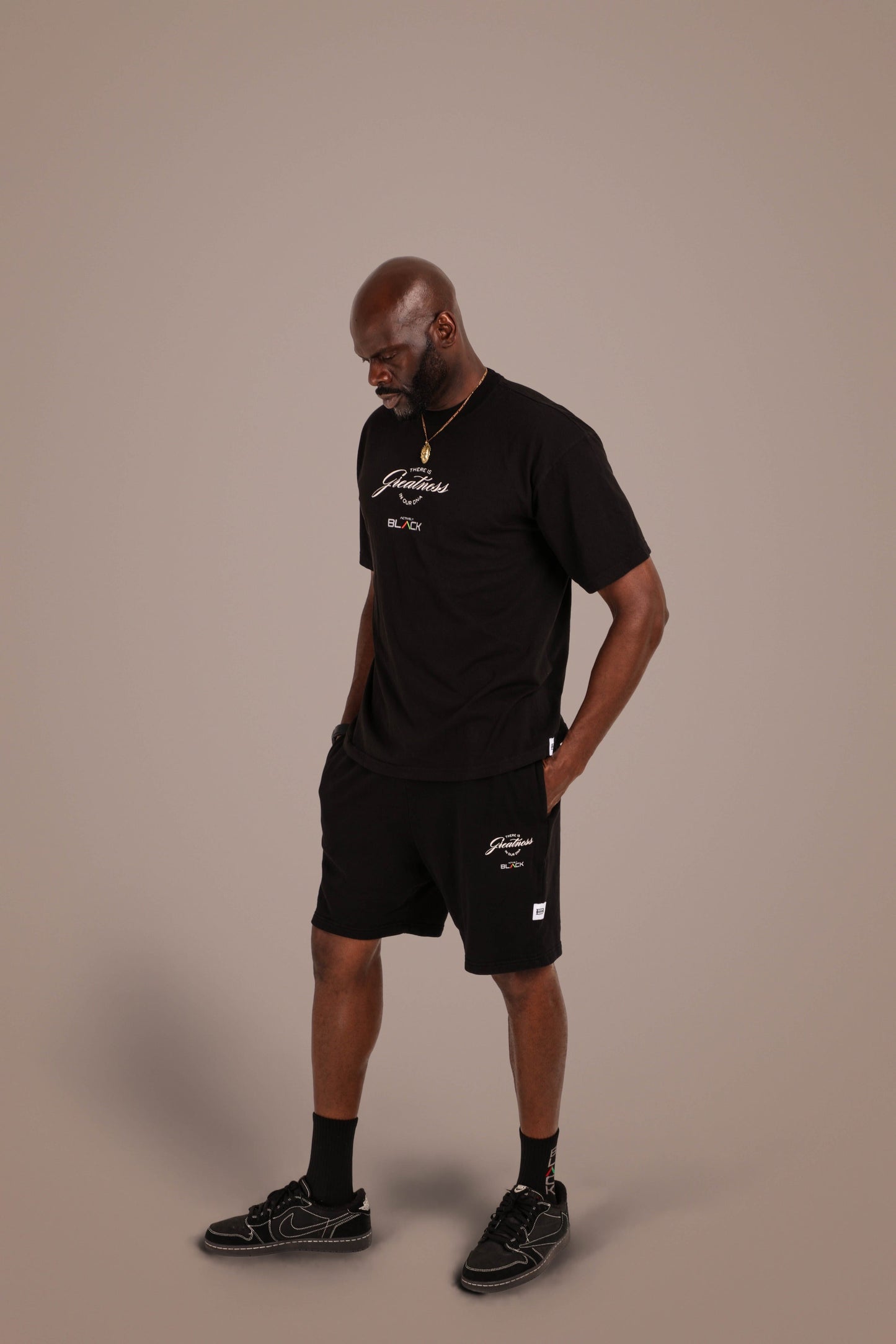 ACTIVELY BLACK COTTON GREATNESS SHORTS