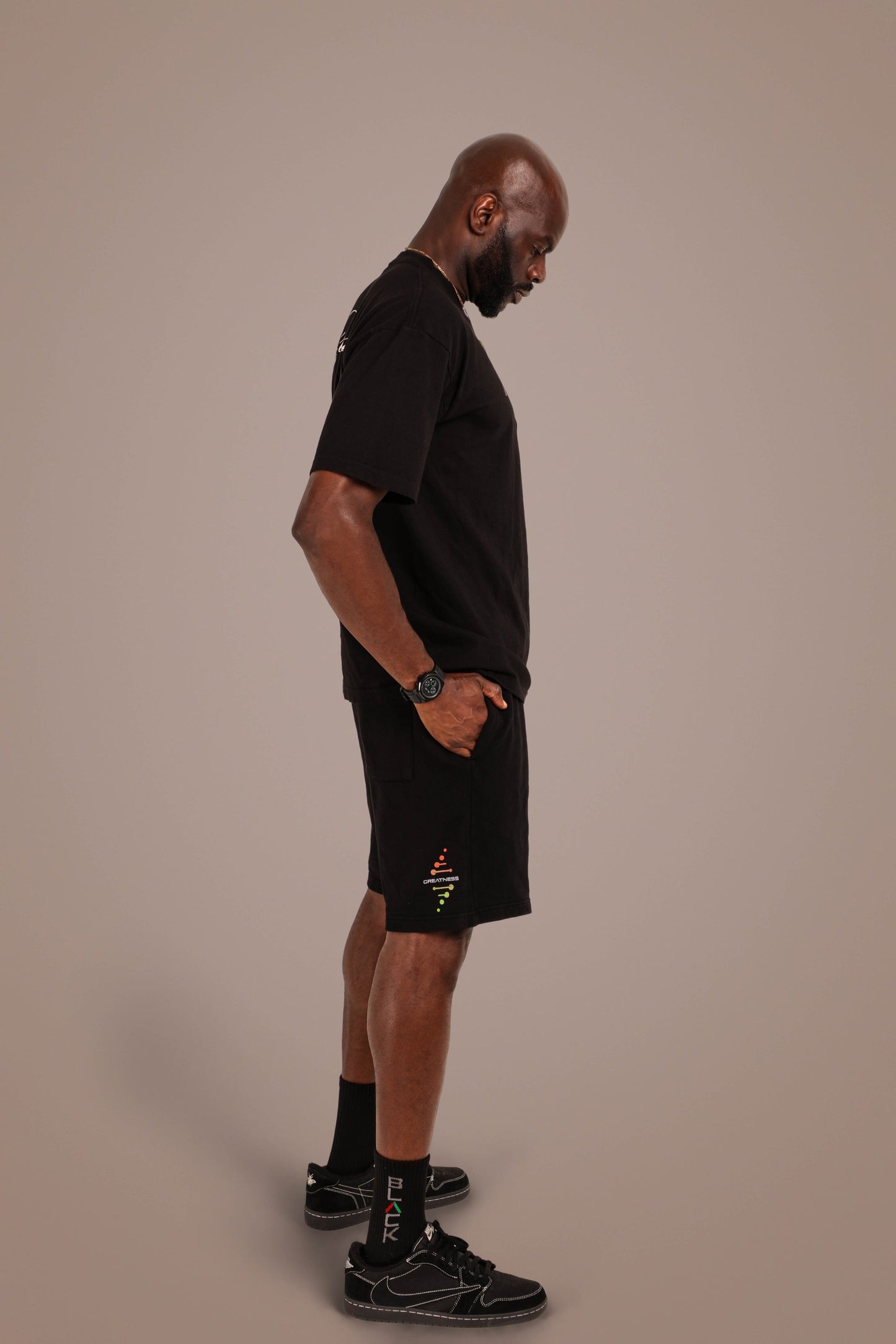 ACTIVELY BLACK COTTON GREATNESS SHORTS