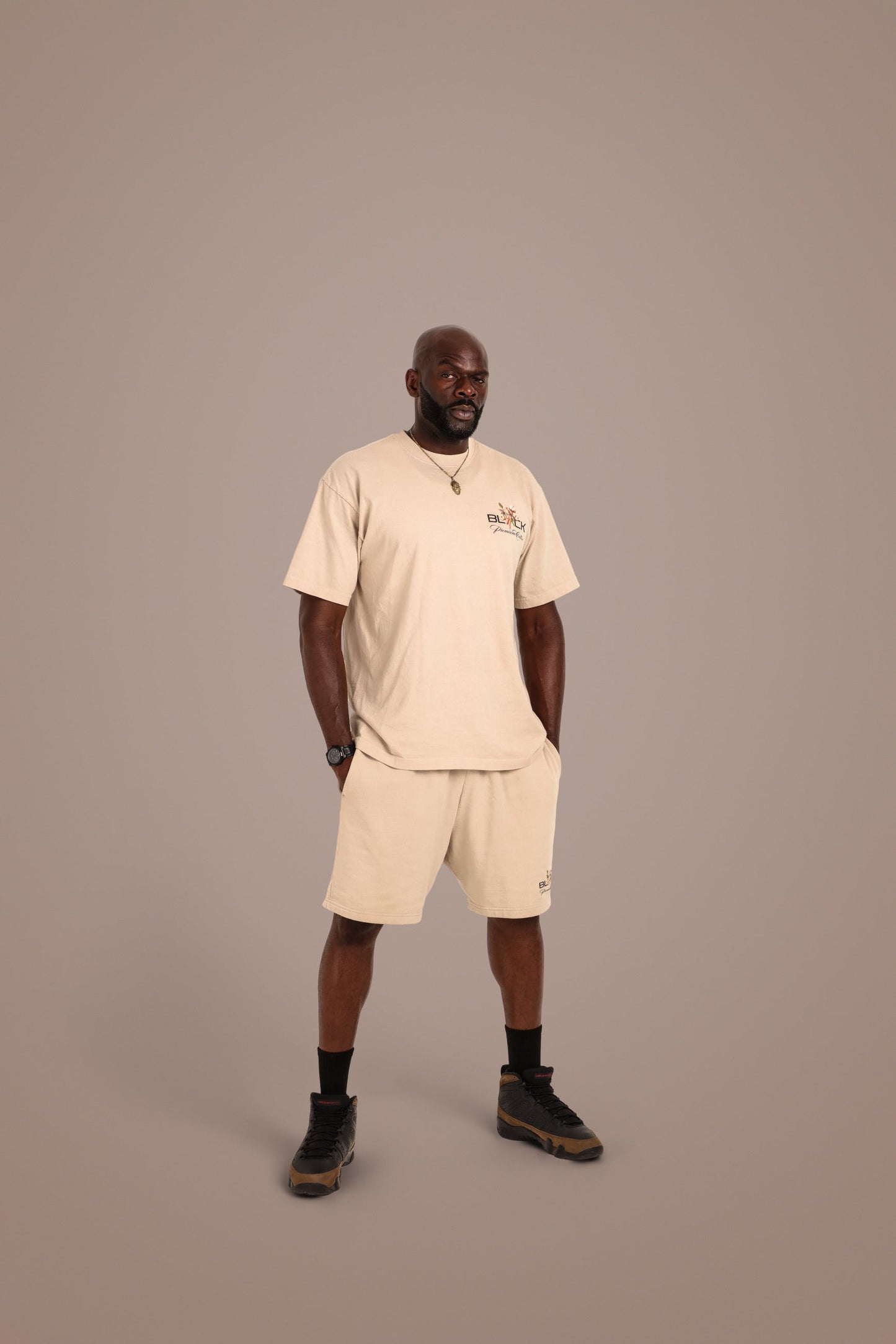 ACTIVELY BLACK COTTON LOGO SHIRT