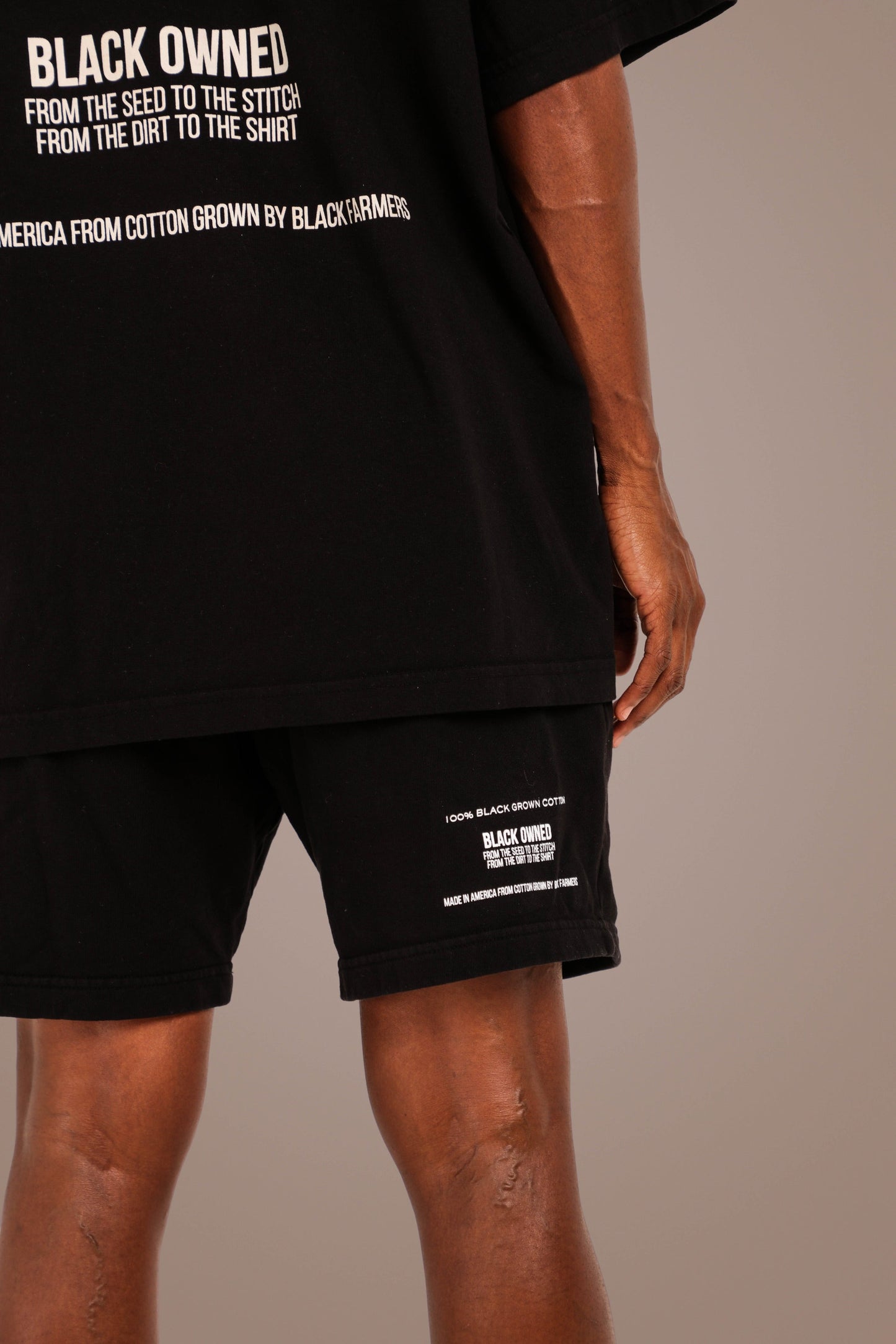 ACTIVELY BLACK COTTON LOGO SHORTS