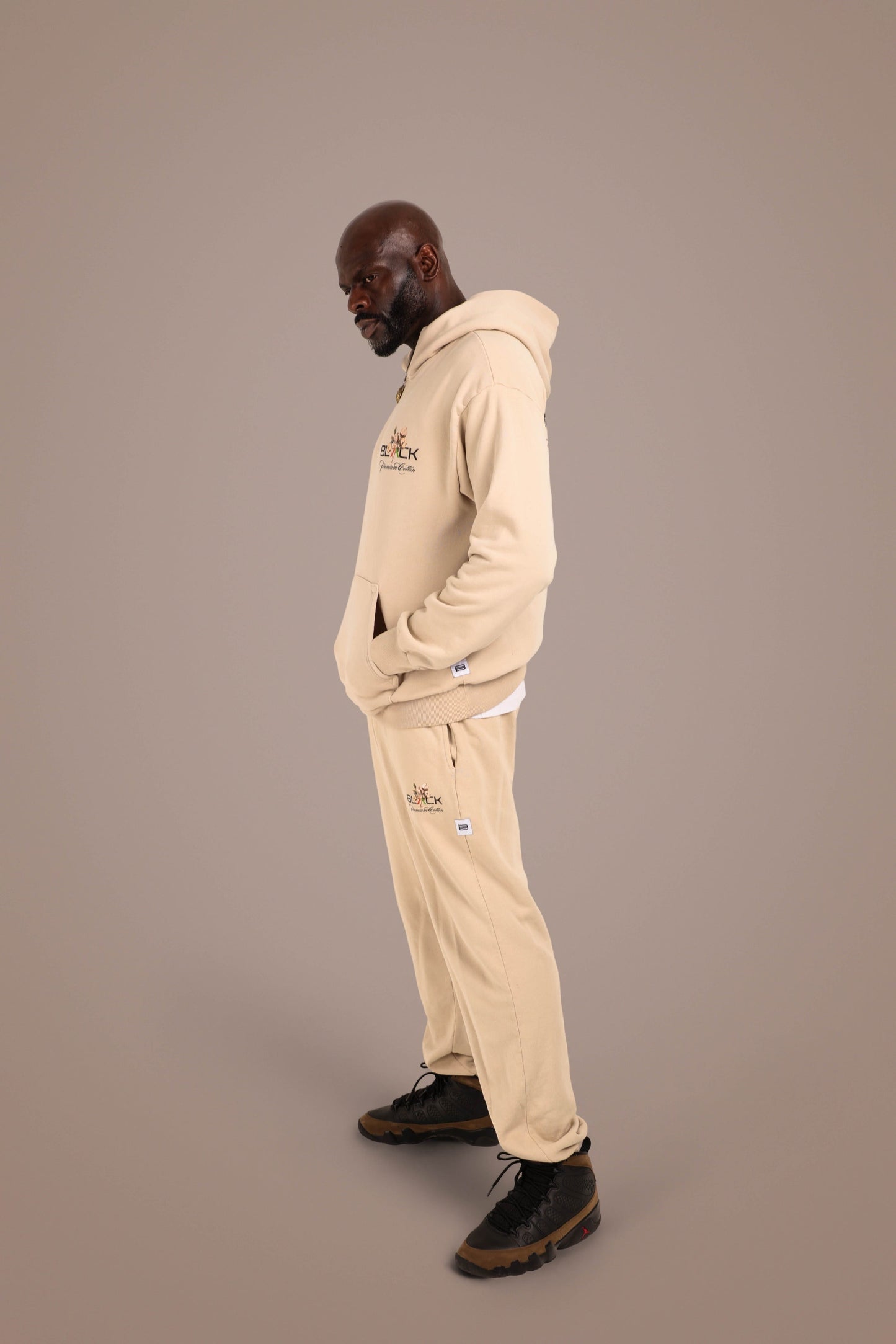 ACTIVELY BLACK COTTON LOGO PANTS