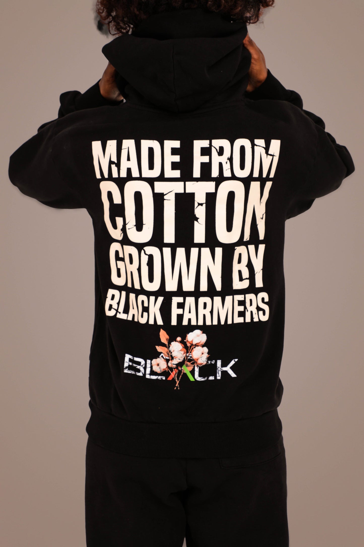 ACTIVELY BLACK COTTON MADE HOODIE