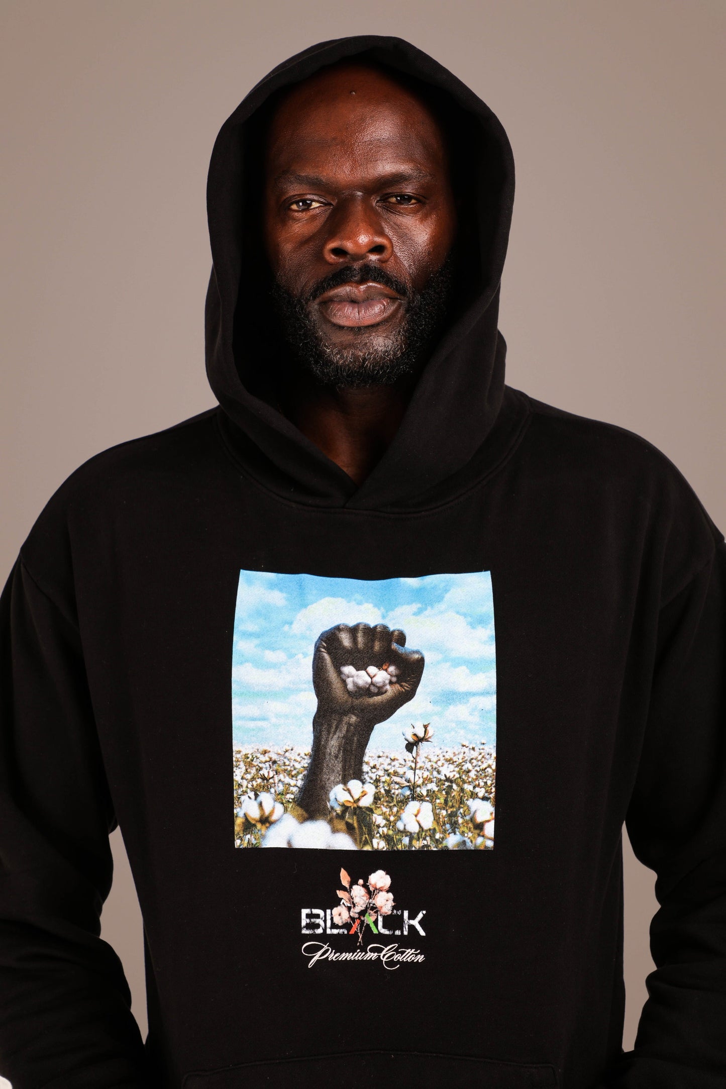 ACTIVELY BLACK COTTON RECLAIM HOODIE