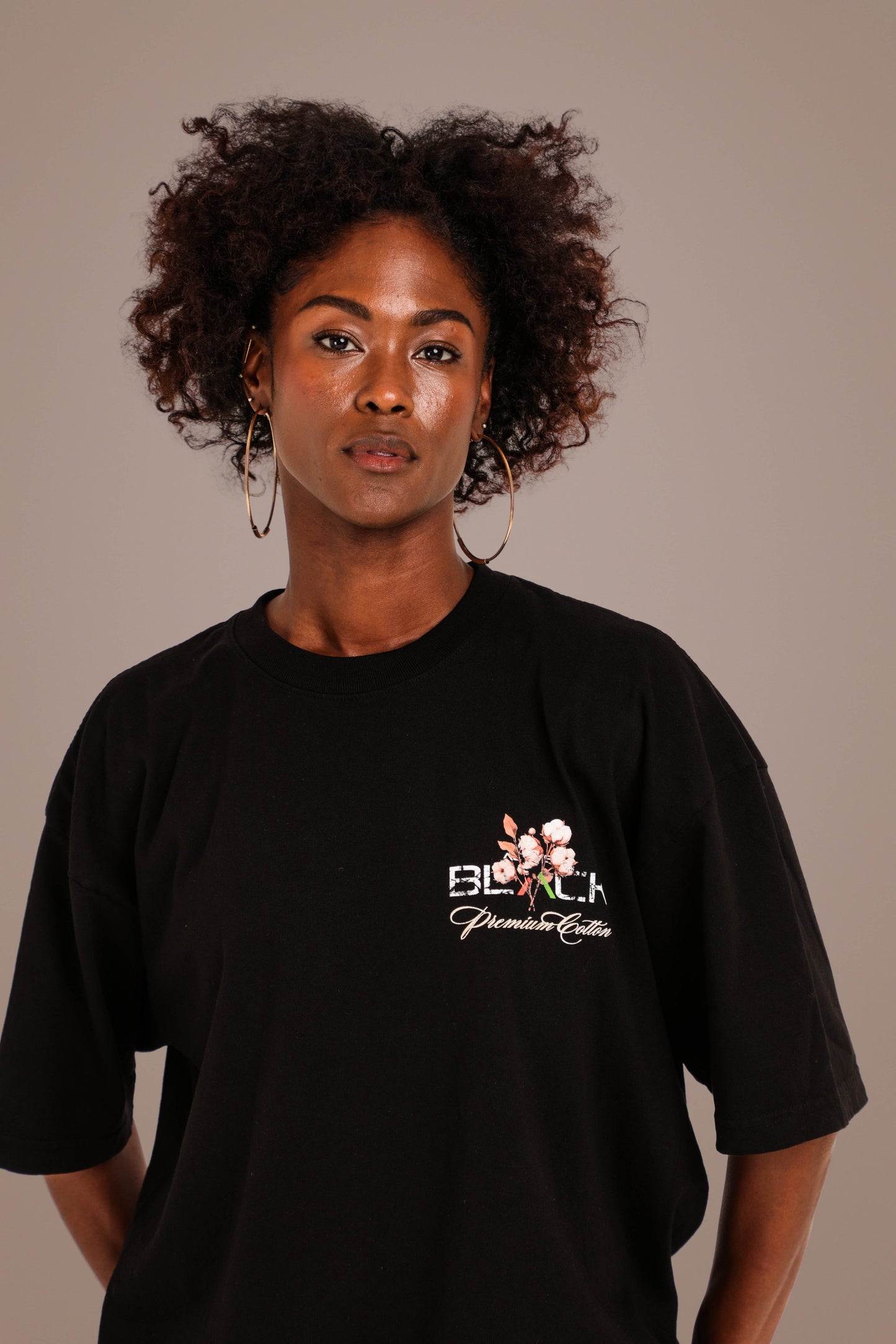 ACTIVELY BLACK COTTON LOGO SHIRT