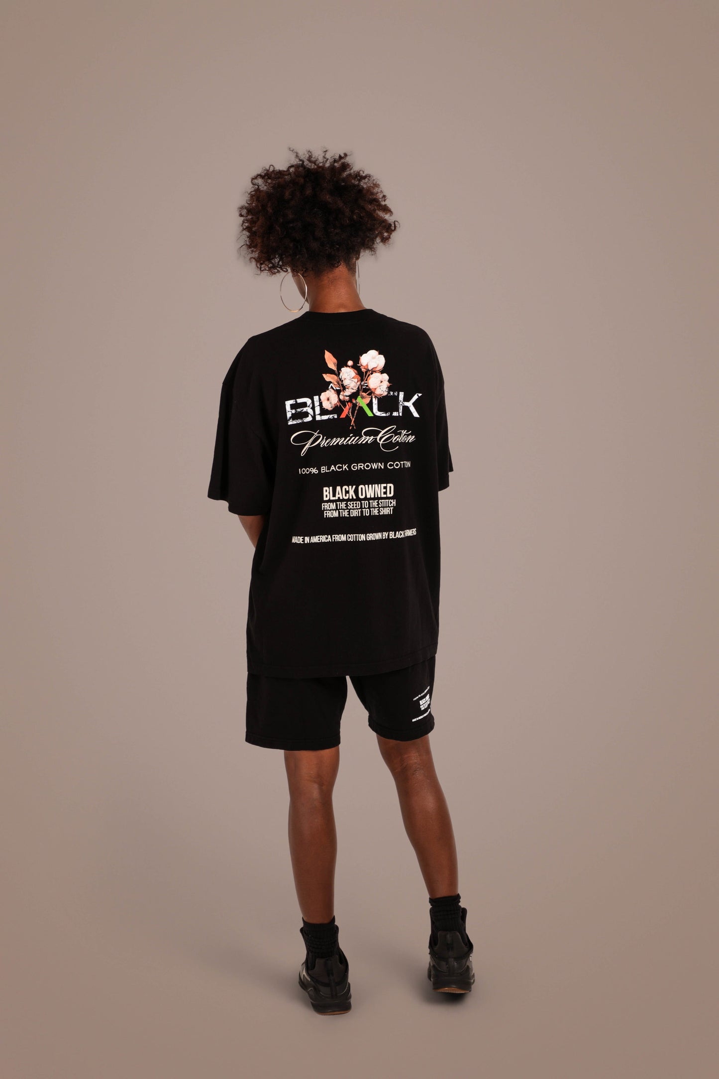 ACTIVELY BLACK COTTON LOGO SHIRT