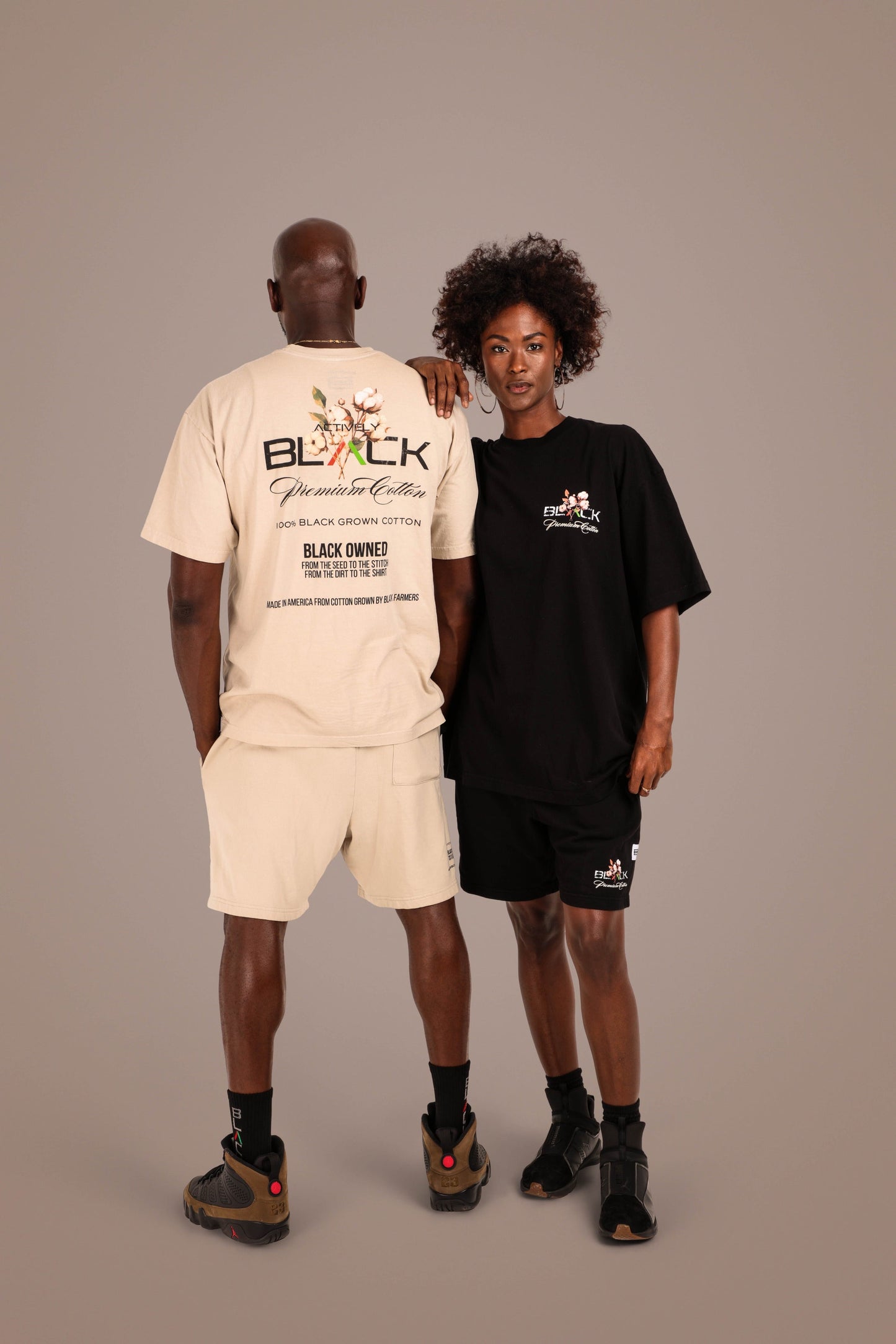 ACTIVELY BLACK COTTON LOGO SHIRT
