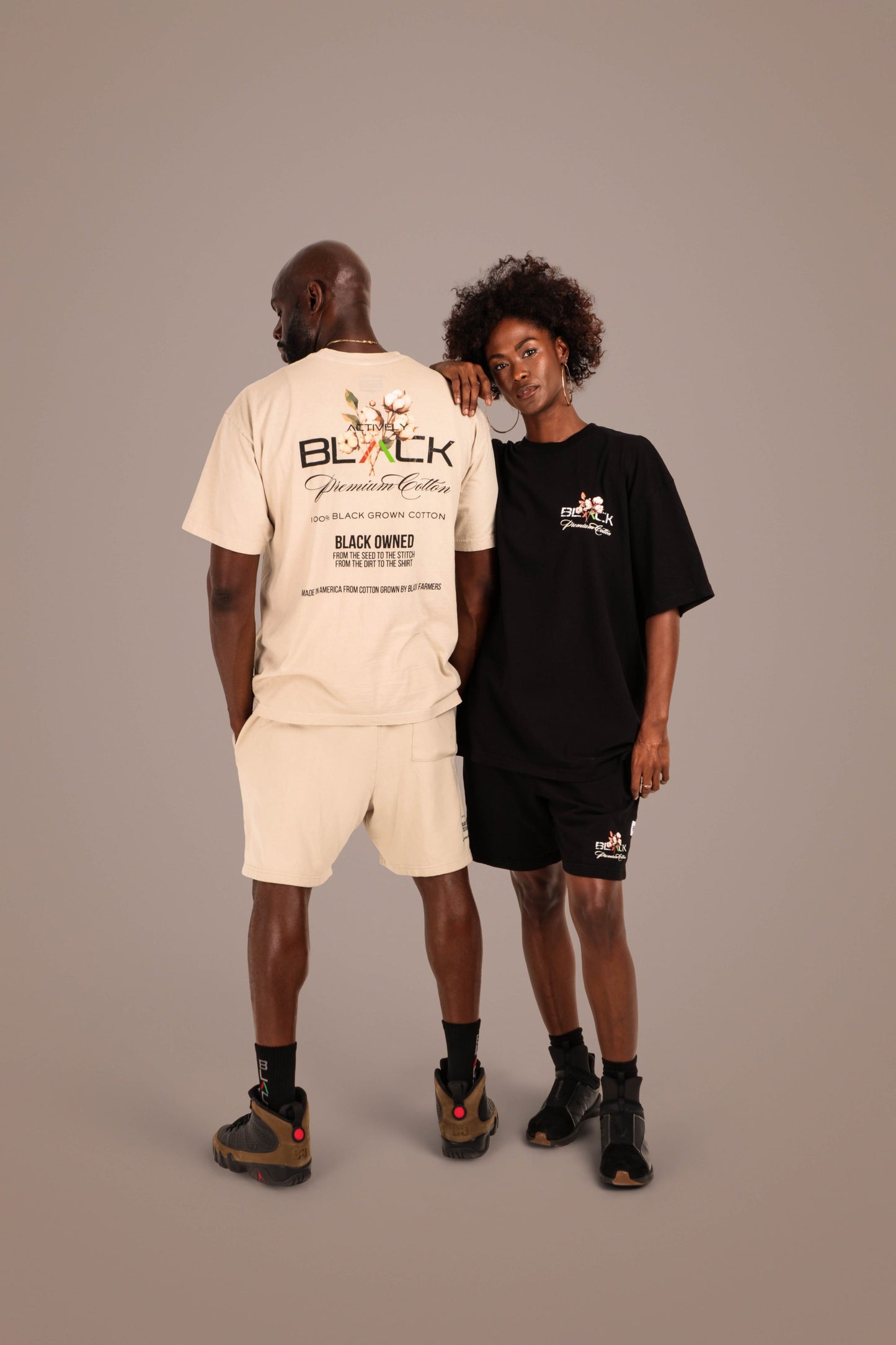 ACTIVELY BLACK COTTON LOGO SHIRT