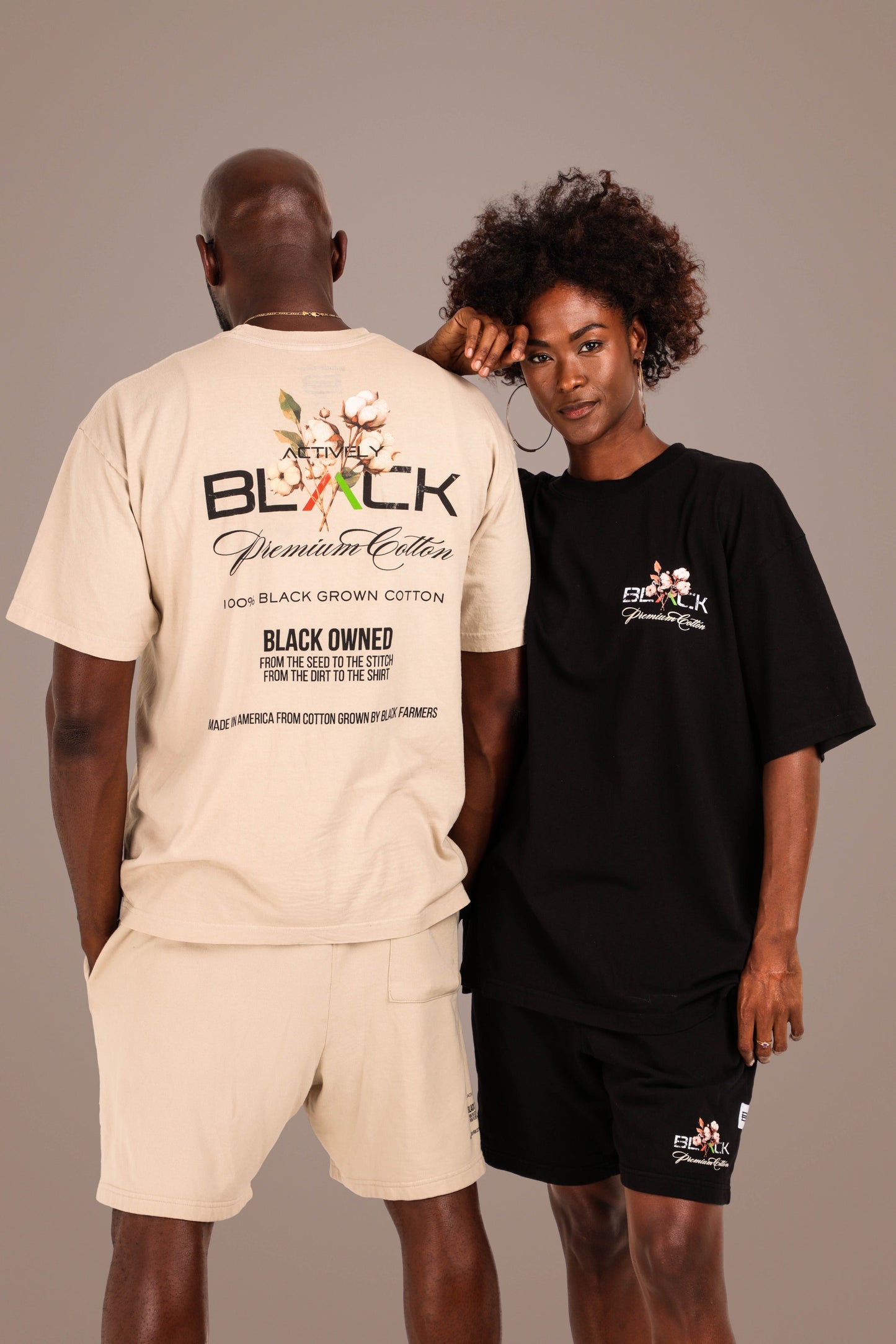 ACTIVELY BLACK COTTON LOGO SHIRT