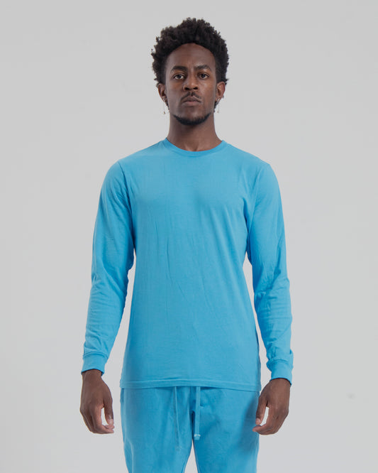 PREMIUM L/S TEE - MEDIUM BLUE