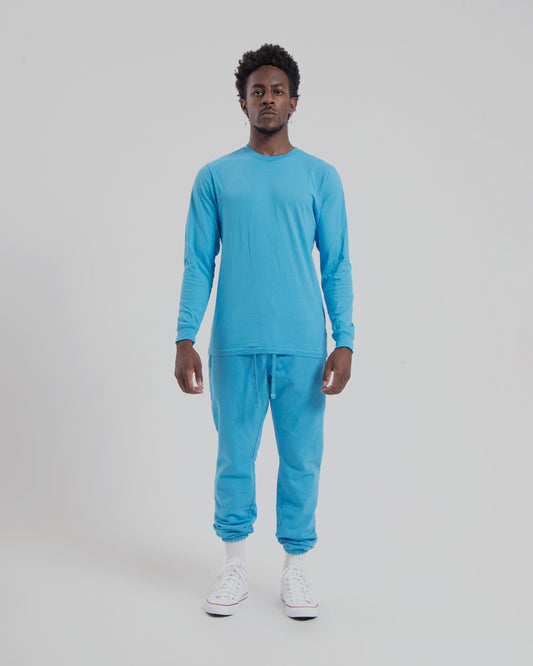 PREMIUM L/S TEE - MEDIUM BLUE