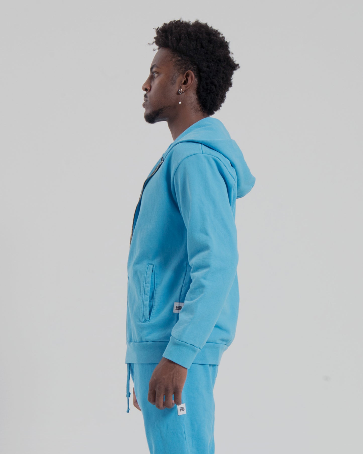 ZIP HOODIE - MEDIUM BLUE