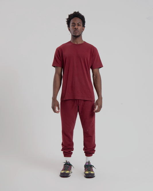 DROP SHOULDER S/S TEE - BURGUNDY