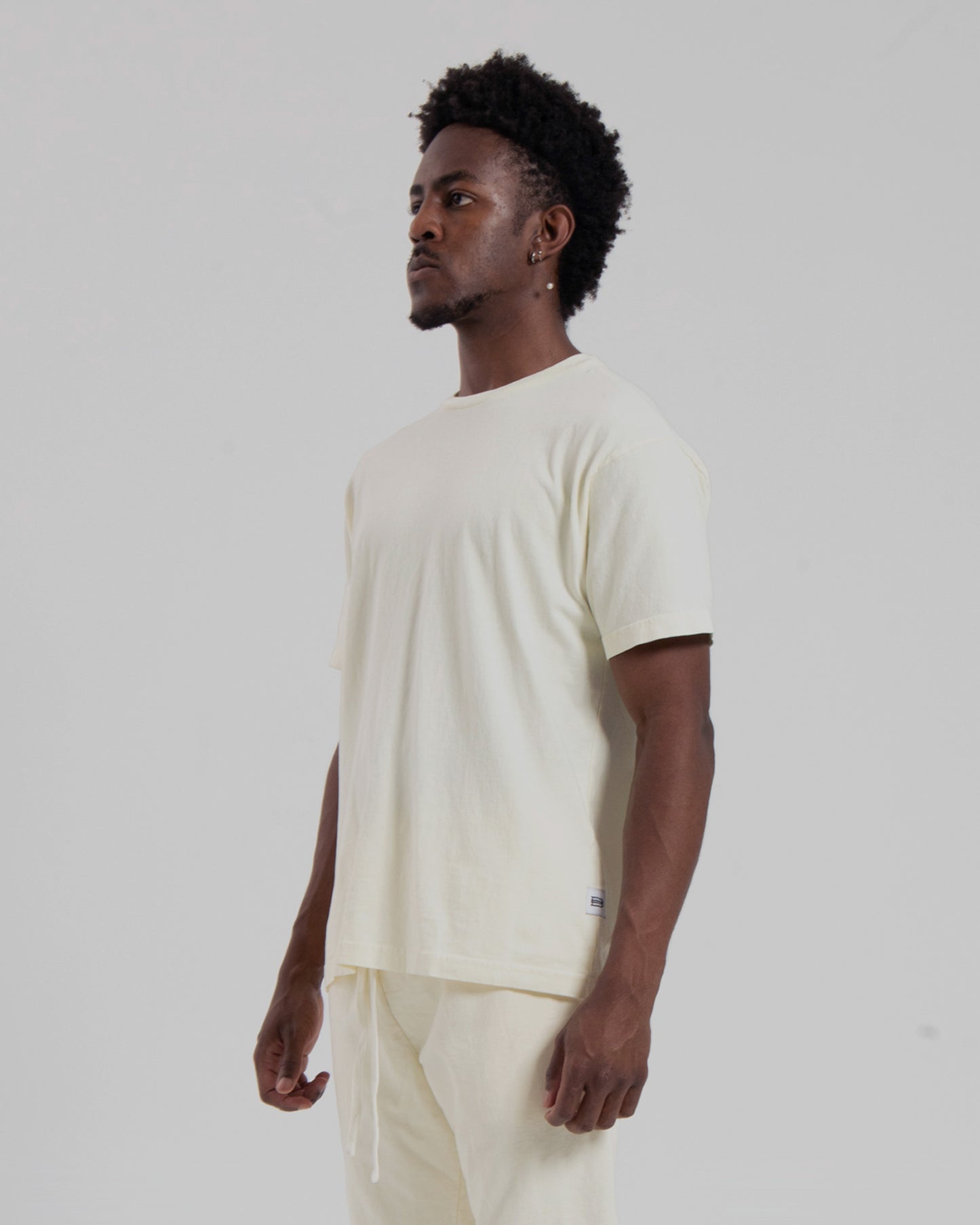 DROP SHOULDER S/S TEE - NATURAL