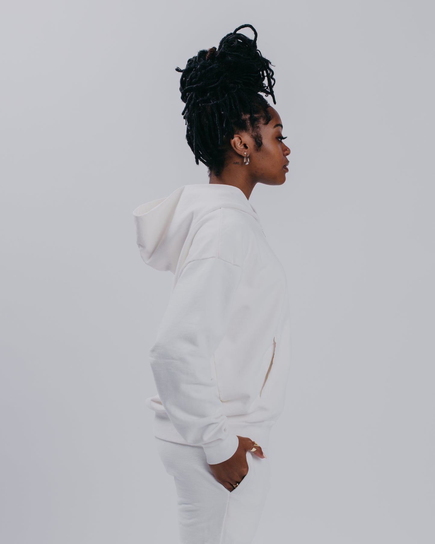 WOMENS ZIP HOODIE - BLANC DE BLANC