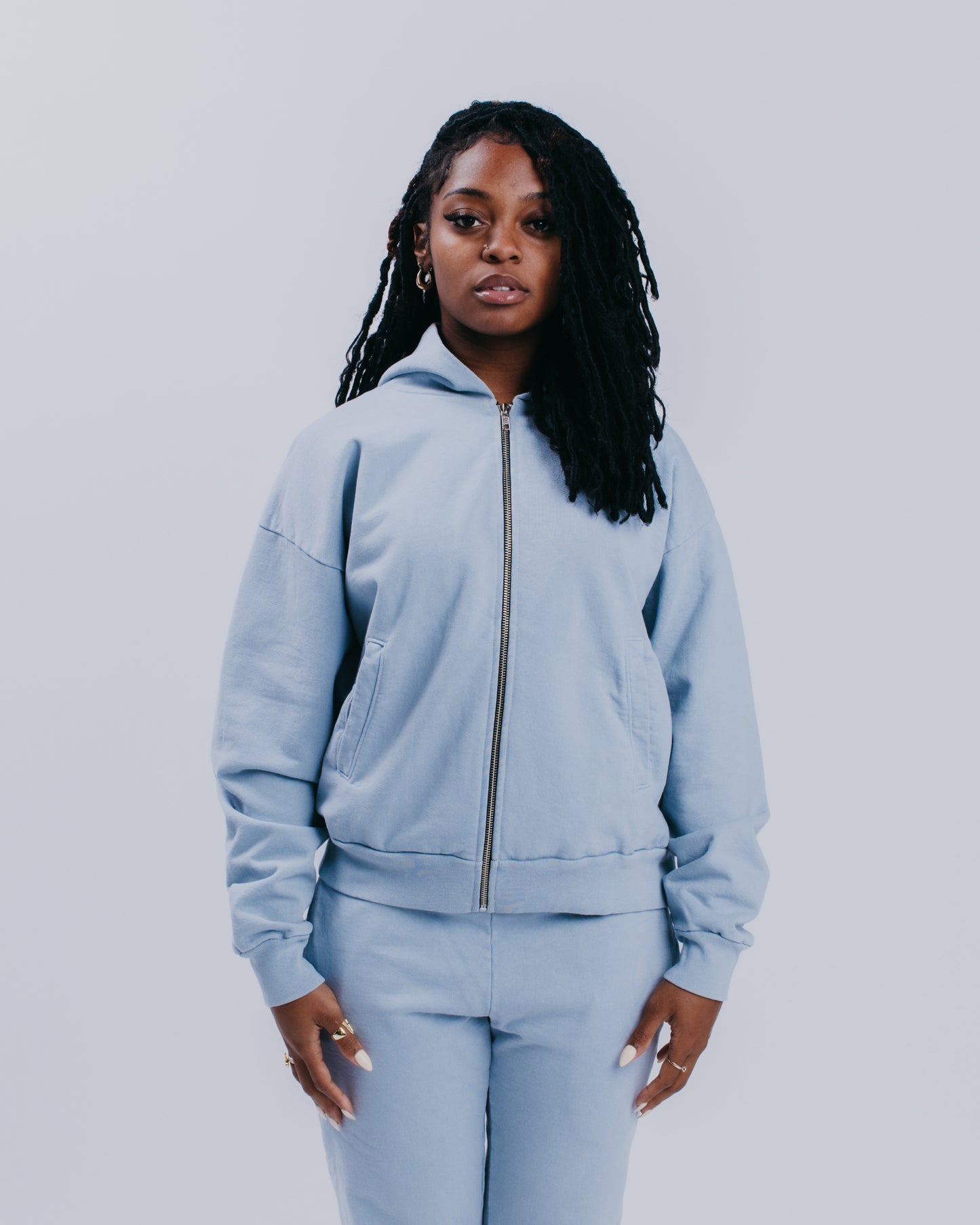 WOMENS ZIP HOODIE - MIRAGE GREY