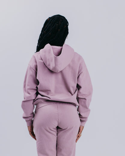 WOMENS ZIP HOODIE - PALE ROSE