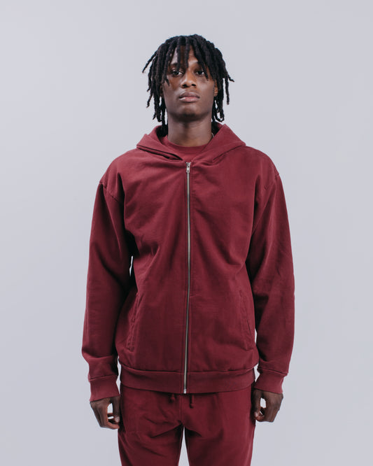 ZIP HOODIE - BURGUNDY