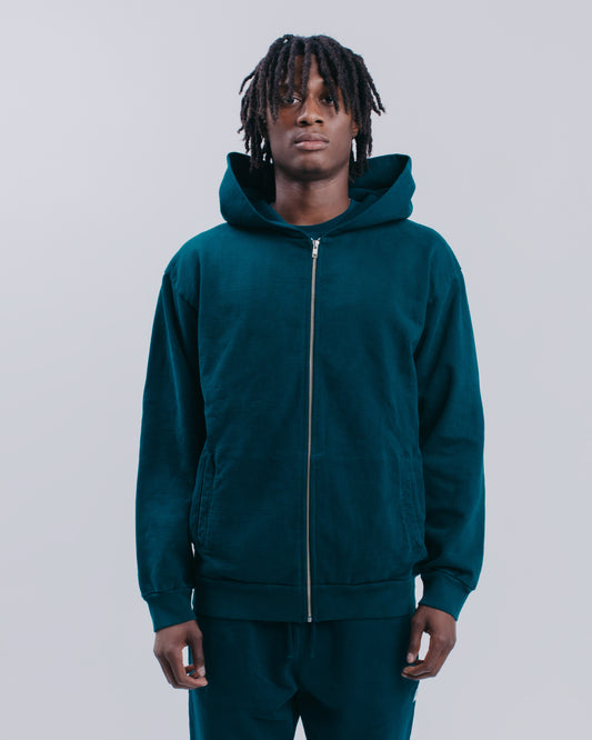 ZIP HOODIE - HUNTER GREEN