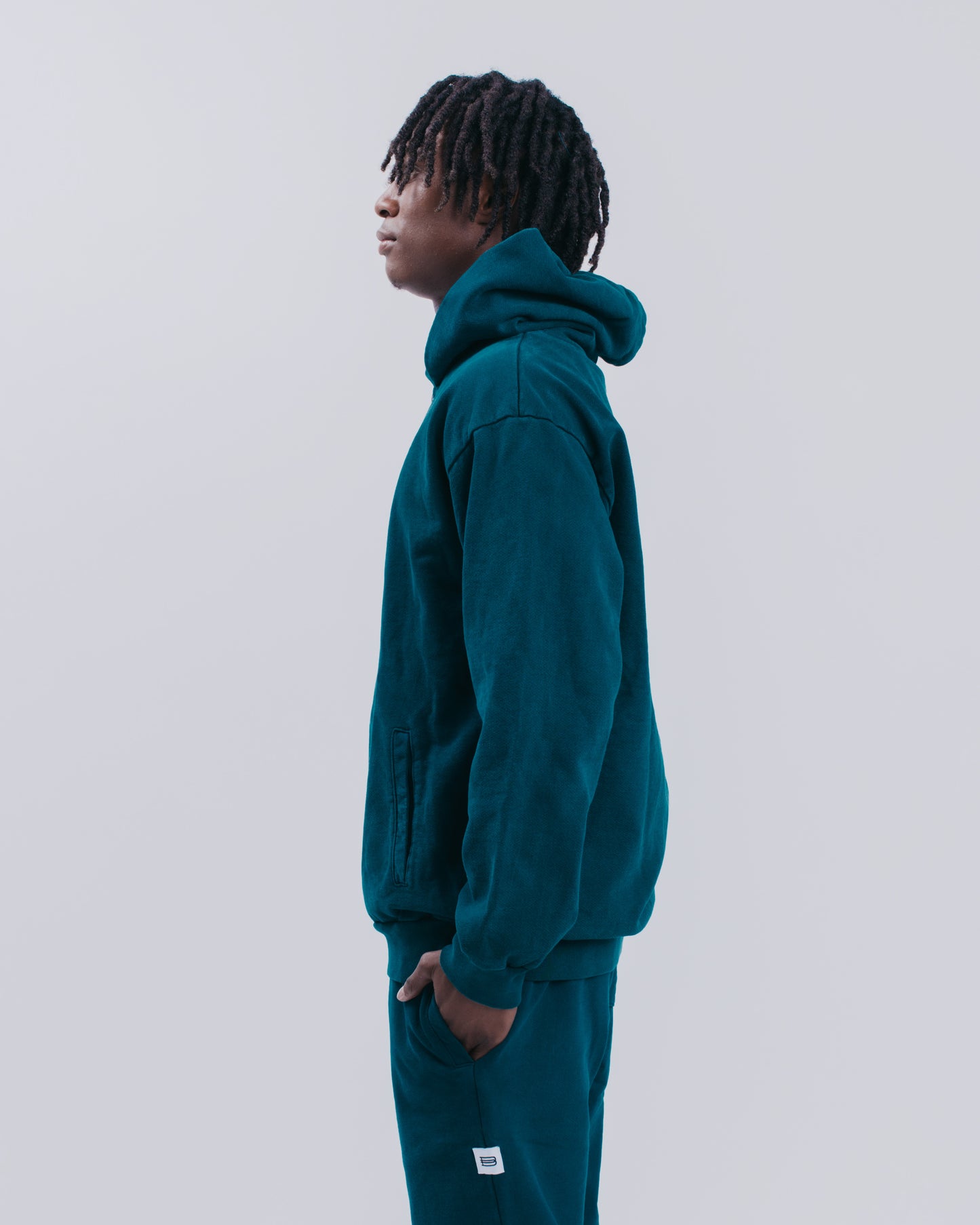 ZIP HOODIE - HUNTER GREEN