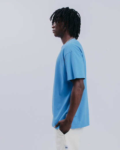 DROP SHOULDER S/S TEE - MEDIUM BLUE