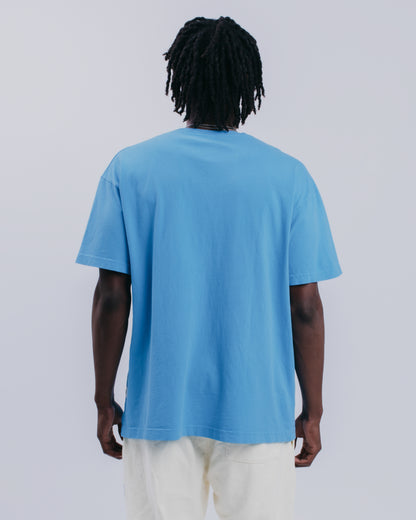DROP SHOULDER S/S TEE - MEDIUM BLUE