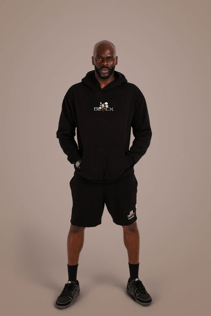 ACTIVELY BLACK COTTON MADE HOODIE