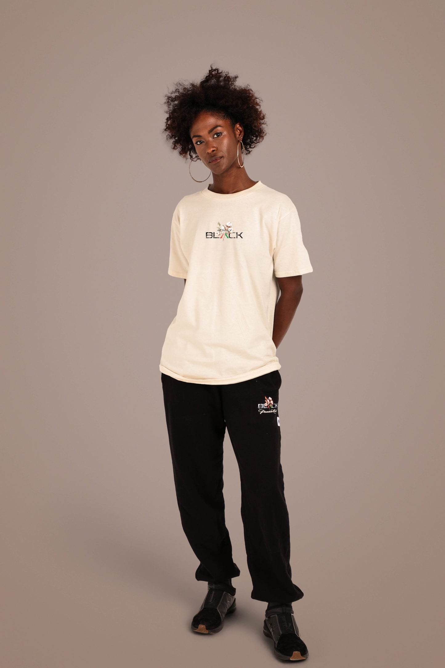 ACTIVELY BLACK COTTON MADE SHIRT
