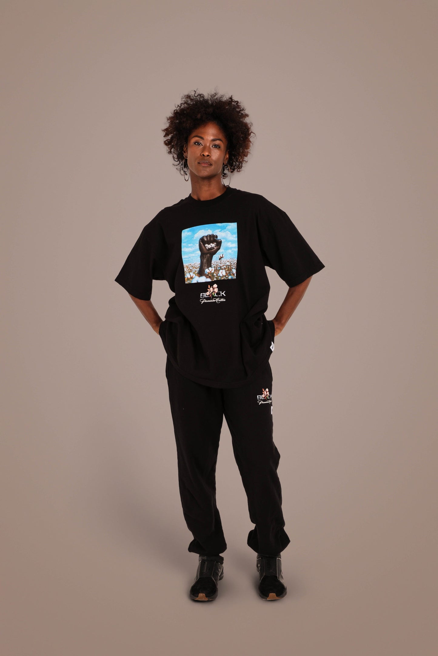ACTIVELY BLACK COTTON RECLAIM SHIRT