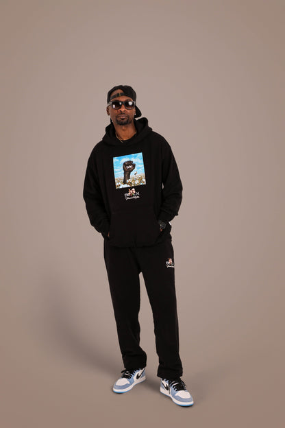 ACTIVELY BLACK COTTON RECLAIM HOODIE