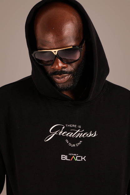 ACTIVELY BLACK COTTON GREATNESS HOODIE
