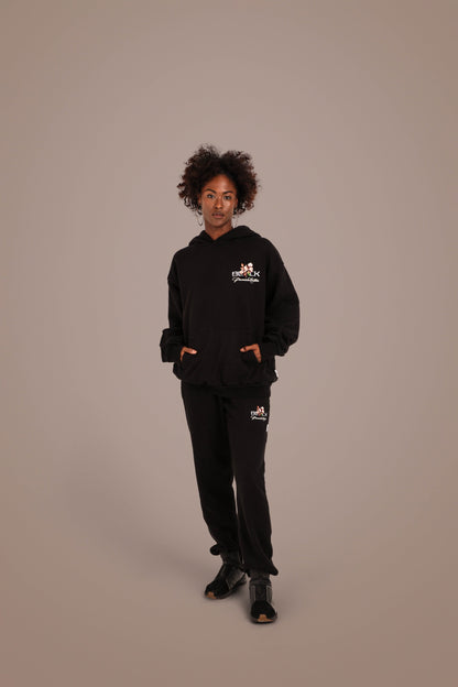 ACTIVELY BLACK COTTON LOGO HOODIE
