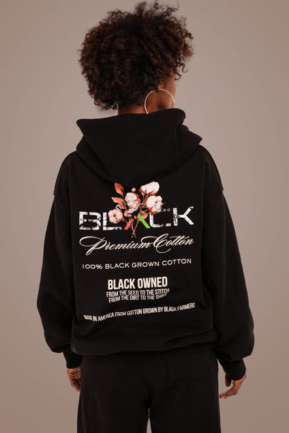 ACTIVELY BLACK COTTON LOGO HOODIE