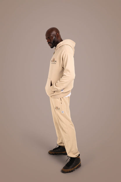 ACTIVELY BLACK COTTON LOGO PANTS