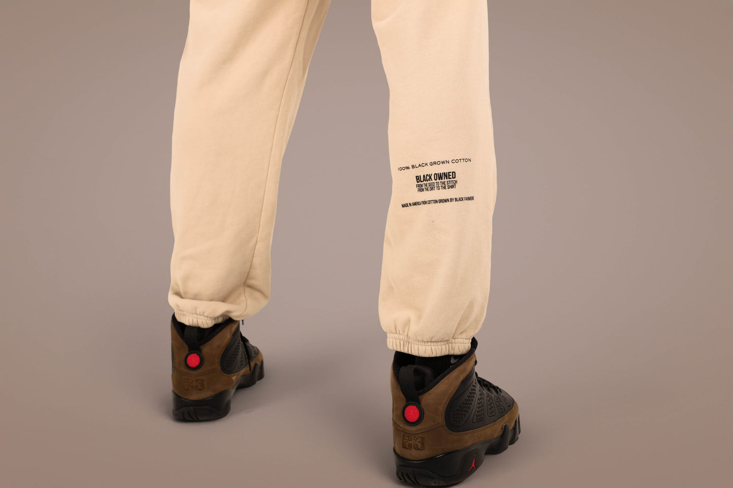 ACTIVELY BLACK COTTON LOGO PANTS