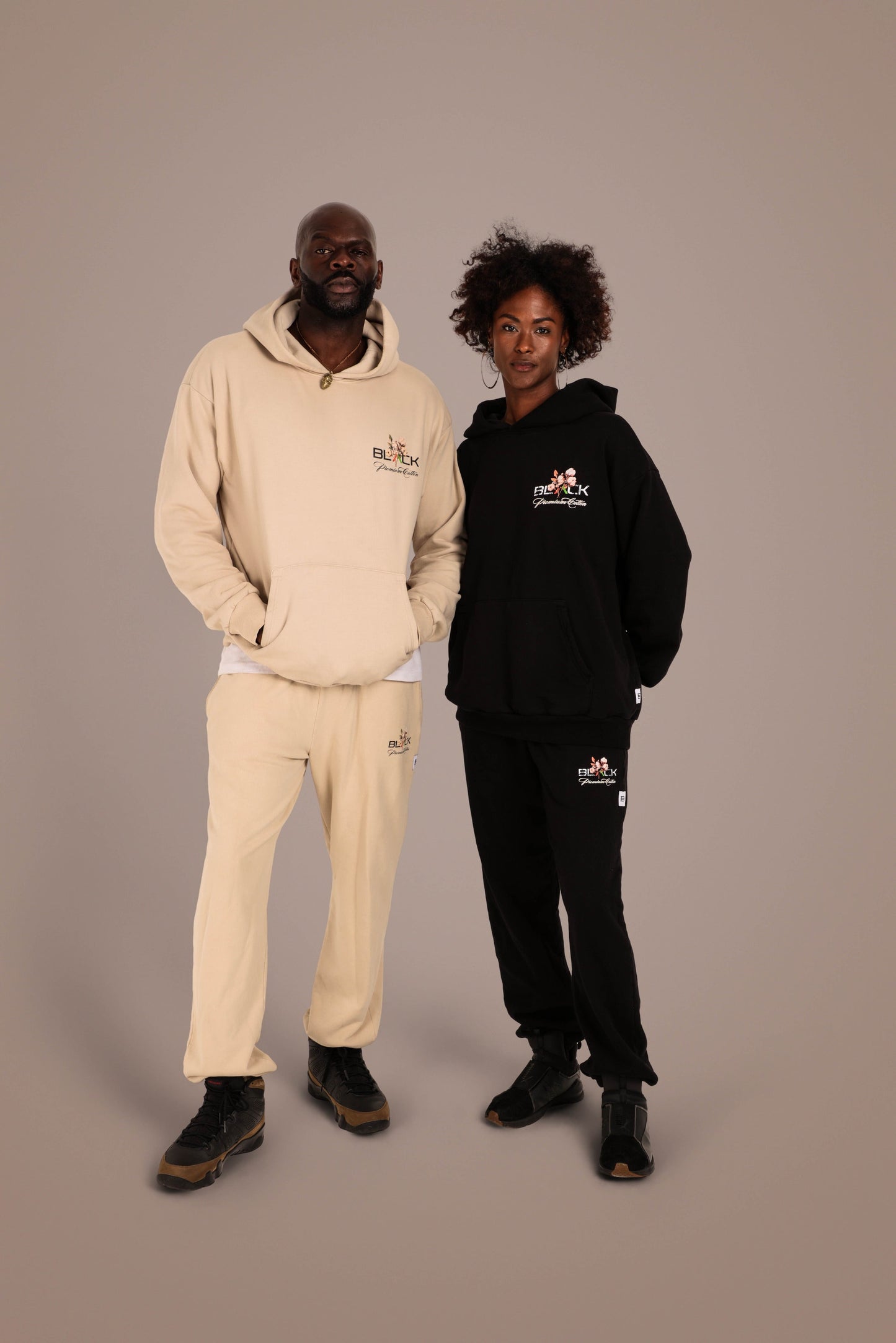 ACTIVELY BLACK COTTON LOGO HOODIE