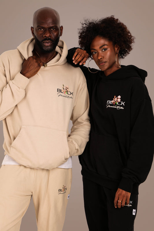 ACTIVELY BLACK COTTON LOGO HOODIE